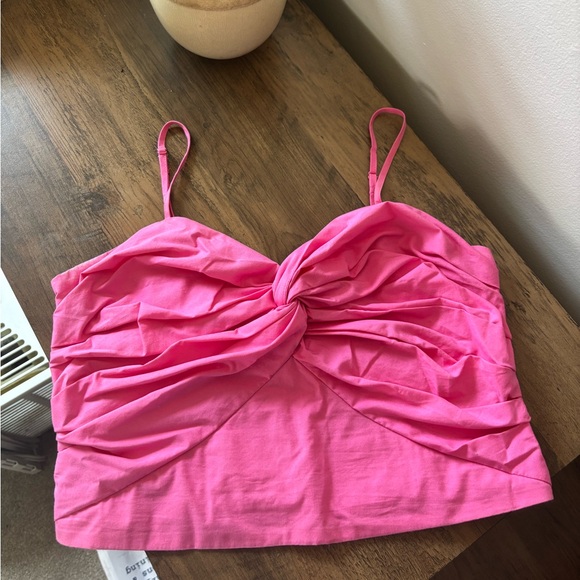Express Tops - Express Pink Twist-Front Camisole